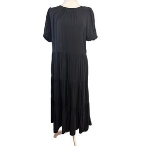 j crew factory tiered maxi dress Tiered Maxi Dress In Linen-cotton For Women